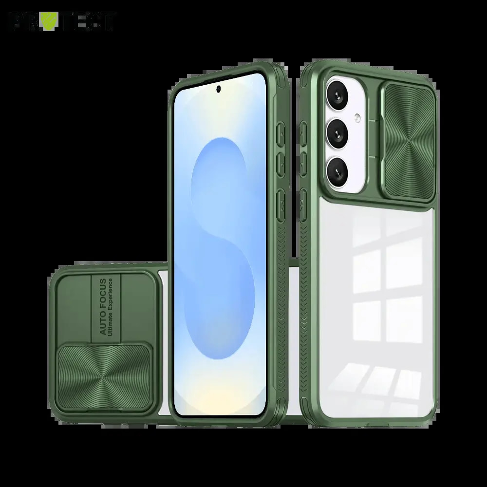 Coque avec cache caméra Samsung Galaxy S25+ - PROTECT IE027 Vert Foncé