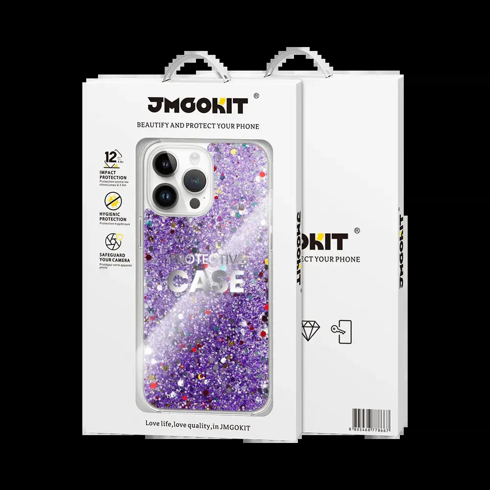 Coque paillettes iPhone 16 Pro Twinkle JMGOKIT - Violet - Vue 3