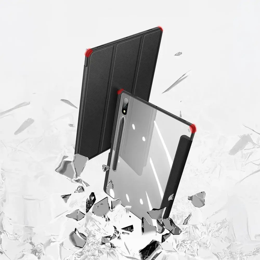 Housse folio Samsung Galaxy Tab S9+ avec dos transparent & porte-stylet - Dux Ducis Toby Rose - Vue 2