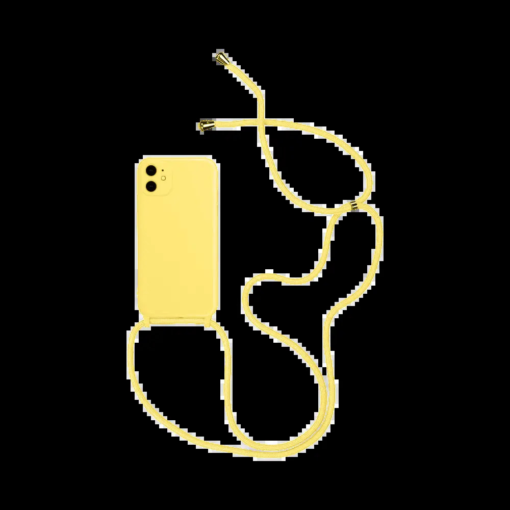 Coque avec cordon réglable silicone iPhone 11 - Jaune