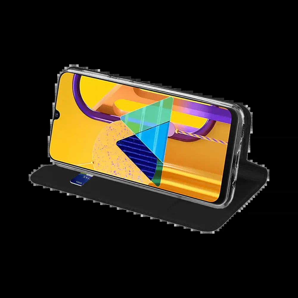 Housse folio Samsung Galaxy M21 porte-carte - Dux Ducis Skin Pro Noir - Vue 3