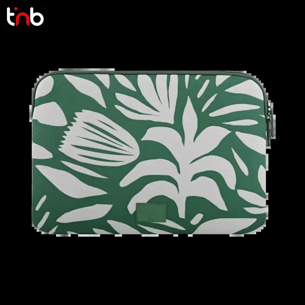 Housse PC portable 14" à mémoire de forme et motif végétal - T'nb EXCLUSIV GARDEN Vert