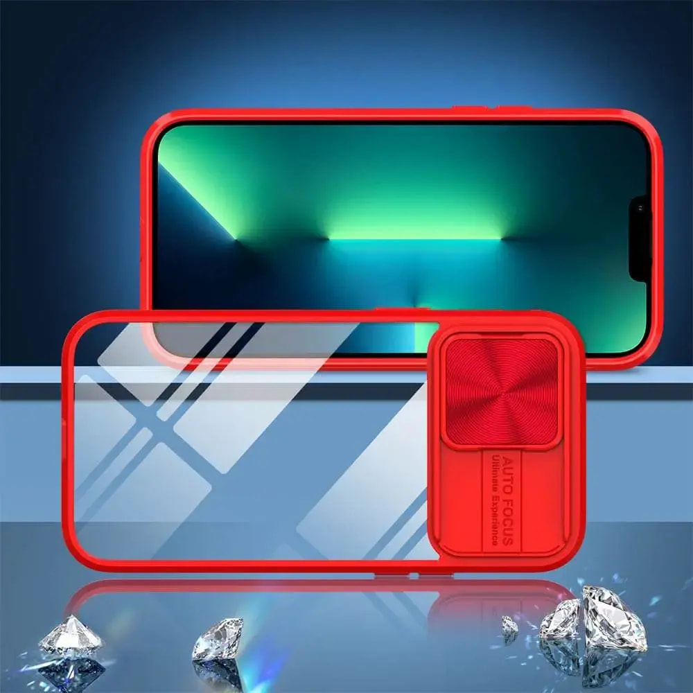 Coque iPhone 13 Pro avec cache caméra - PROTECT IE027 Rouge  - Vue 2