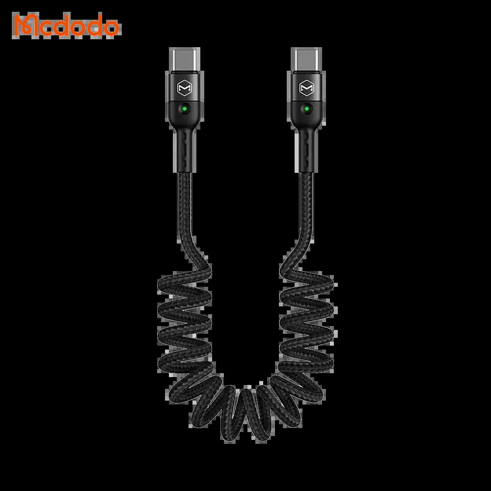 Câble Data USB-C vers USB-C Mcdodo (avec LED) 60W 1.8m Noir