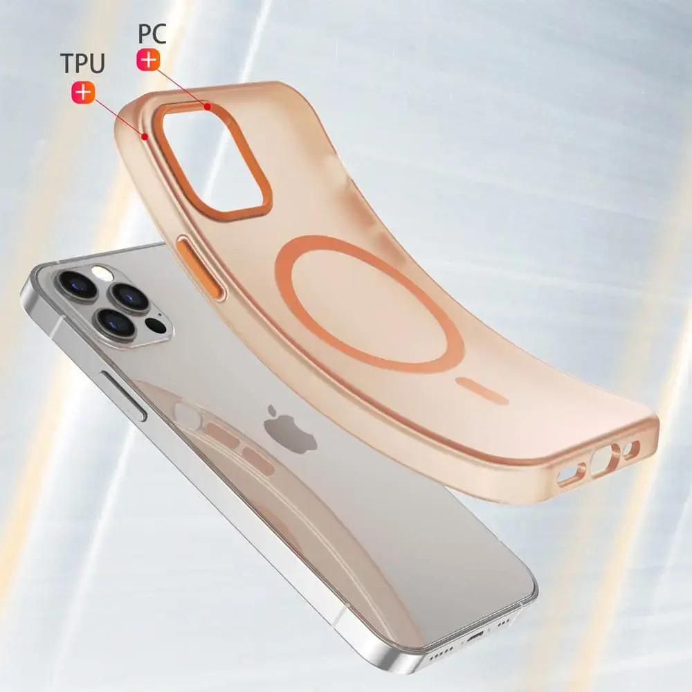 Coque MagSafe bi-matière iPhone 12 / 12 Pro - PROTECT MF-006 Orange - Vue 2