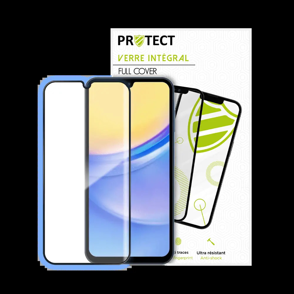Verre trempé intégral Samsung Galaxy A15 5G protection écran 9H - PROTECT Noir - Vue 2