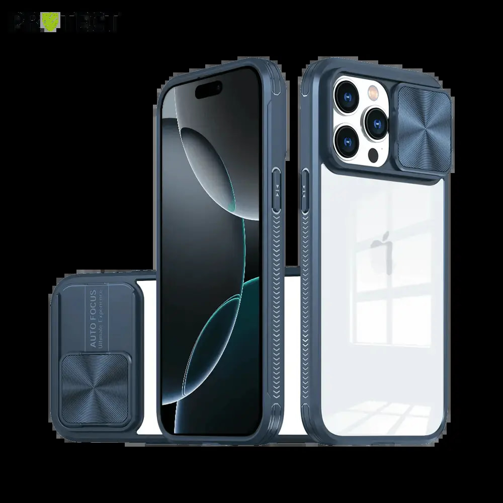Coque avec cache caméra iPhone 16 Pro - PROTECT IE027 Bleu Marine 