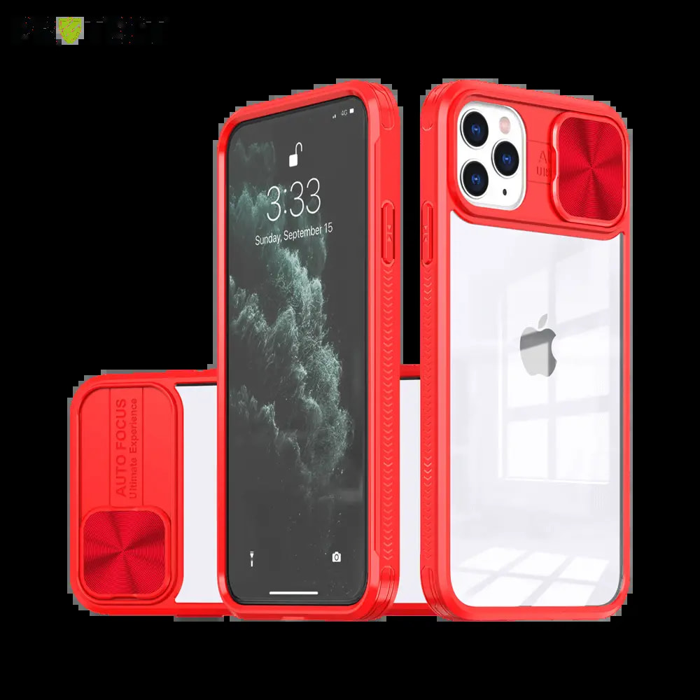 Coque iPhone 11 Pro Max  avec cache caméra - PROTECT IE027 Rouge 