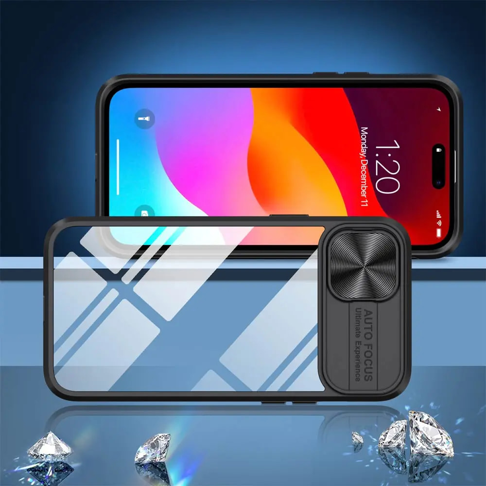 Coque iPhone 15 avec cache caméra - PROTECT IE027 Noir - Vue 2