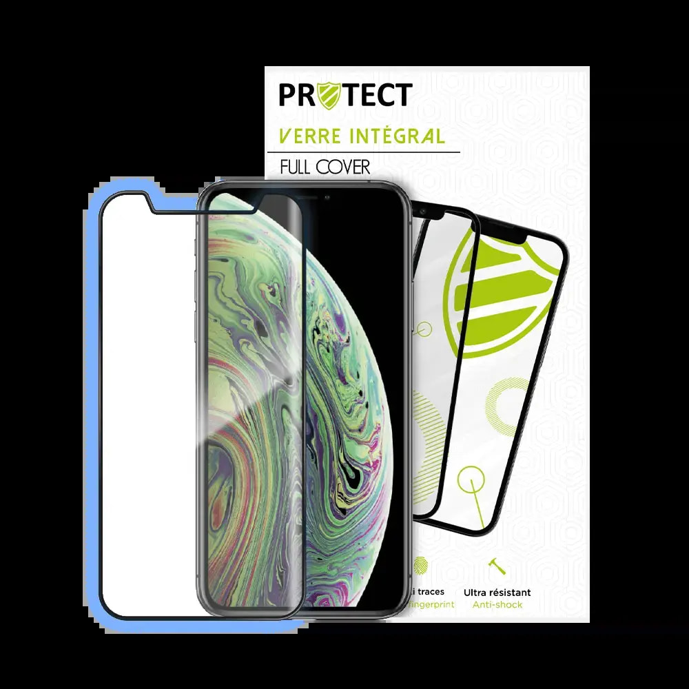 Verre trempé intégral iPhone 11 Pro / X / XS protection écran 9H - PROTECT Noir - Vue 2