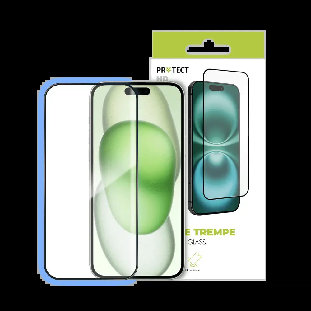 Verre trempé HD iPhone 15 Plus protection écran 9H - PROTECT Transparent - Vue 3