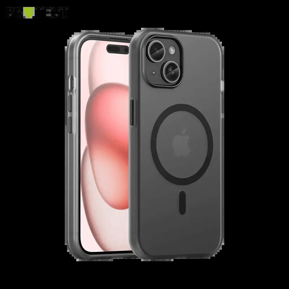 Coque MagSafe bi-matière iPhone 15 - PROTECT MF-006 Noir