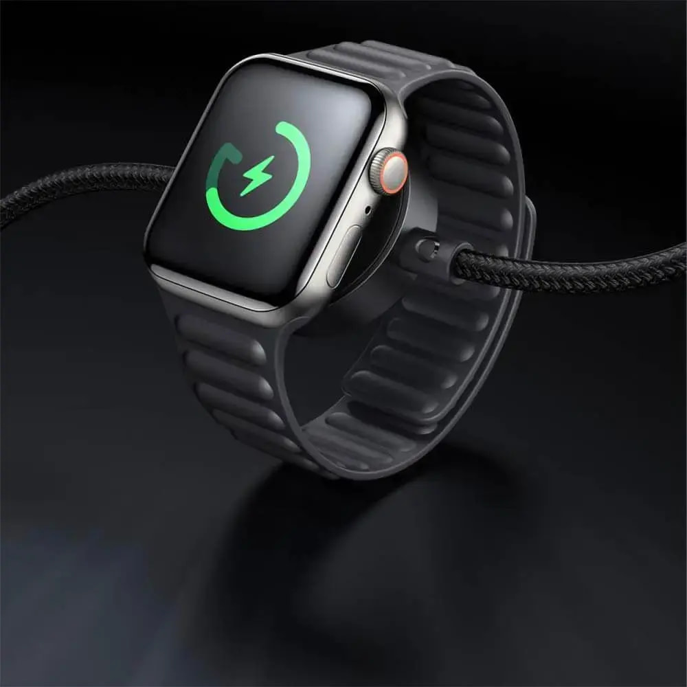 Câble 2-en-1 smartphone et Apple Watch Mcdodo USB-C vers USB-C (60W + 2.5W) - Noir - Vue 4