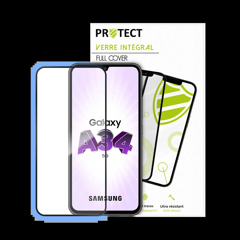 Verre trempé intégral Samsung Galaxy A34 5G protection écran 9H - PROTECT Noir - Vue 2