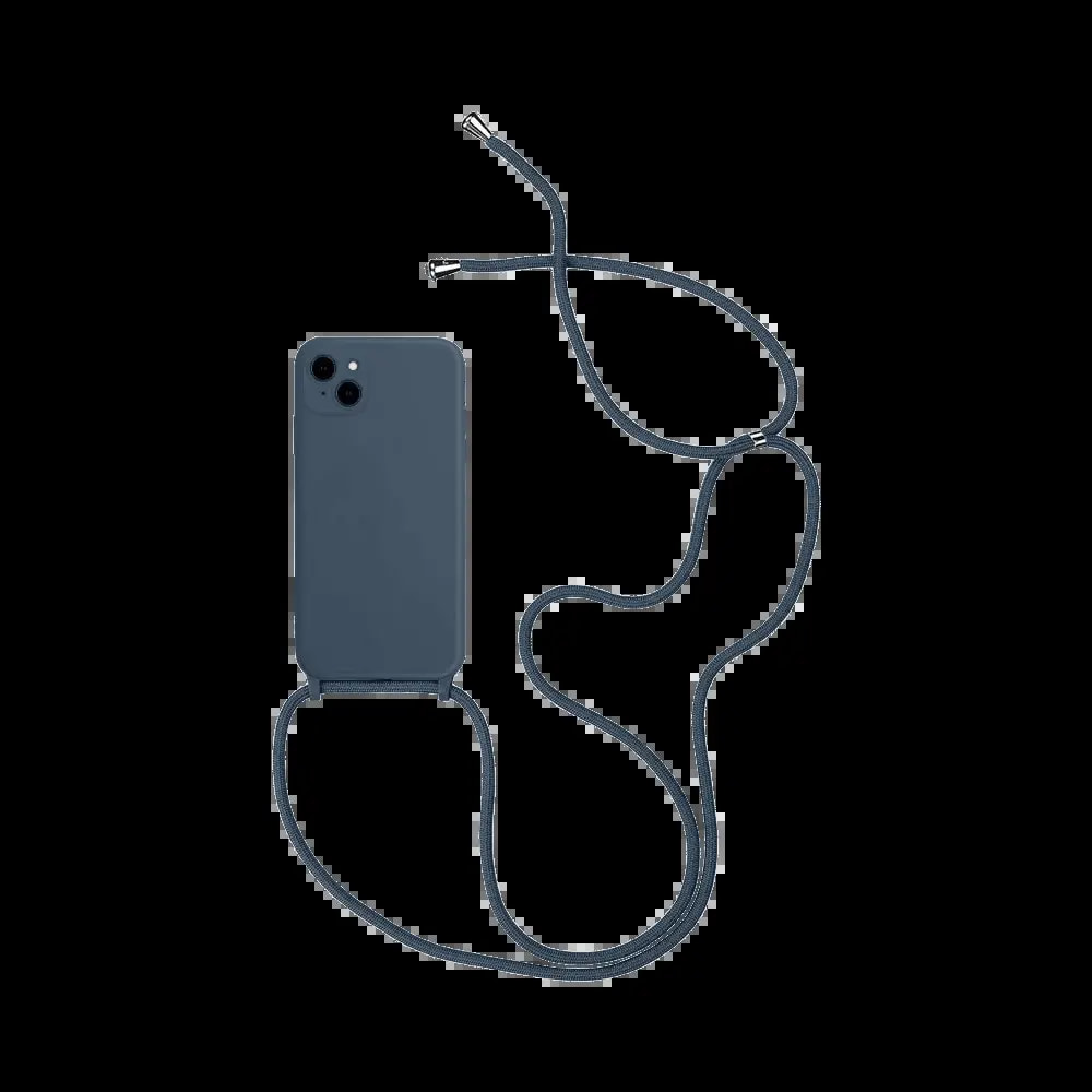 Coque avec cordon réglable iPhone 14 Plus - Bleu Marine