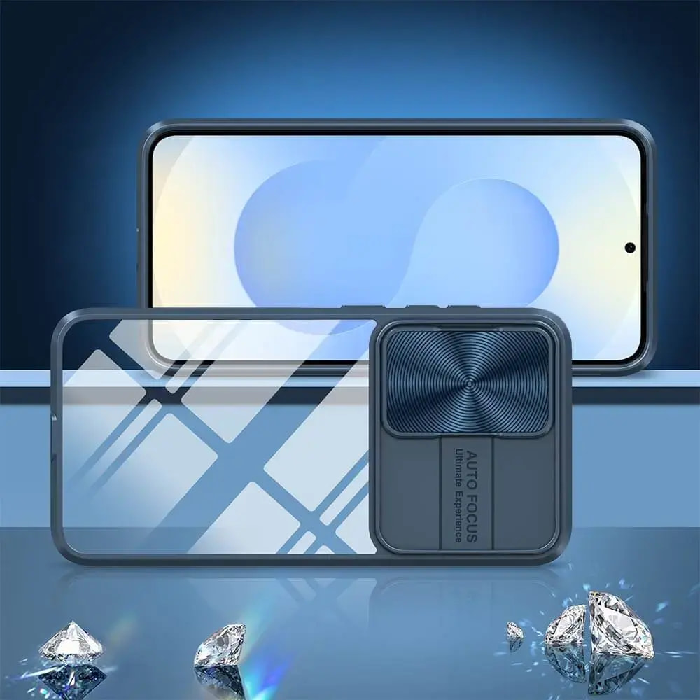Coque avec cache caméra Samsung Galaxy S25 - PROTECT IE027 Bleu Marine - Vue 2