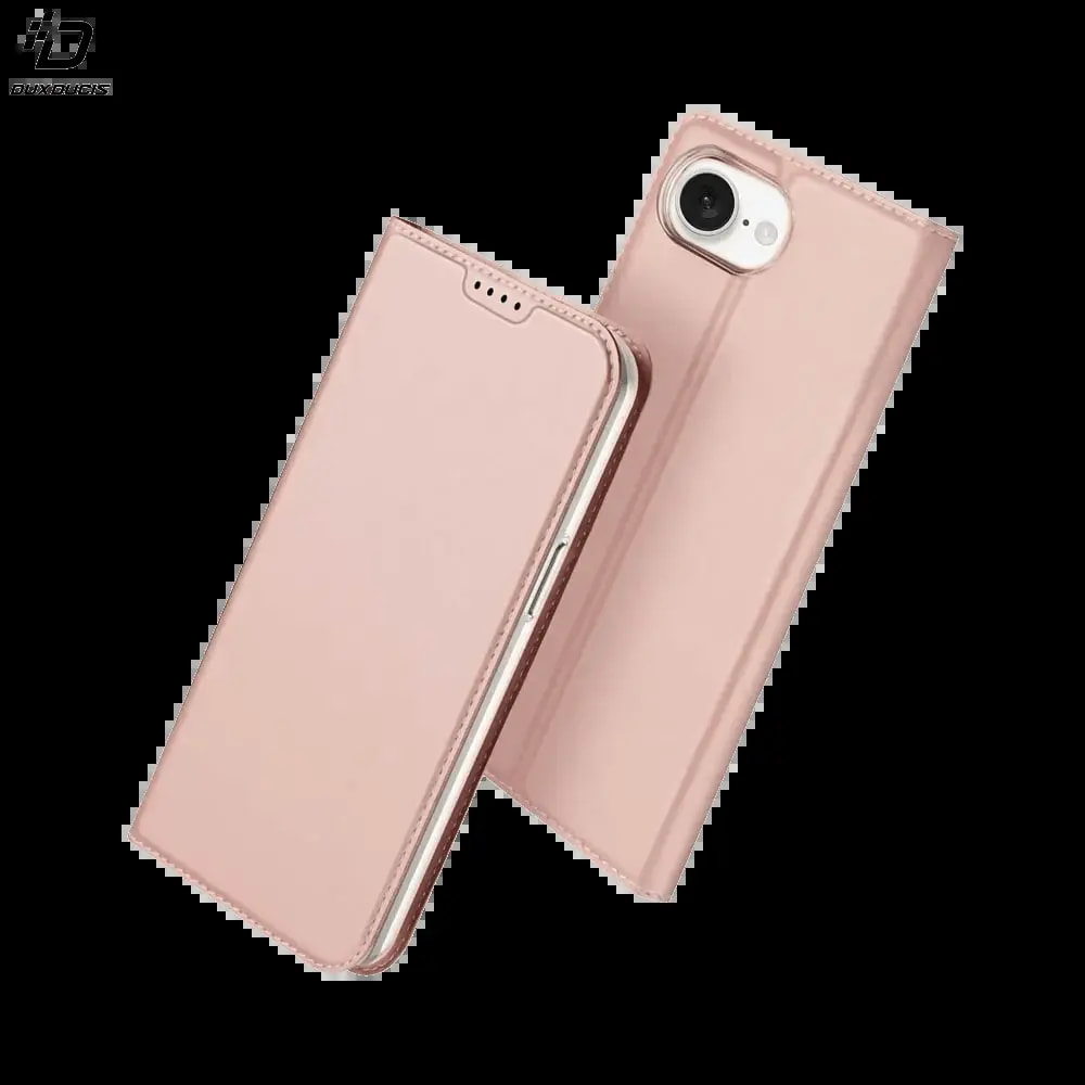 Housse folio iPhone 16e porte-carte – Dux Ducis Skin Pro Rose