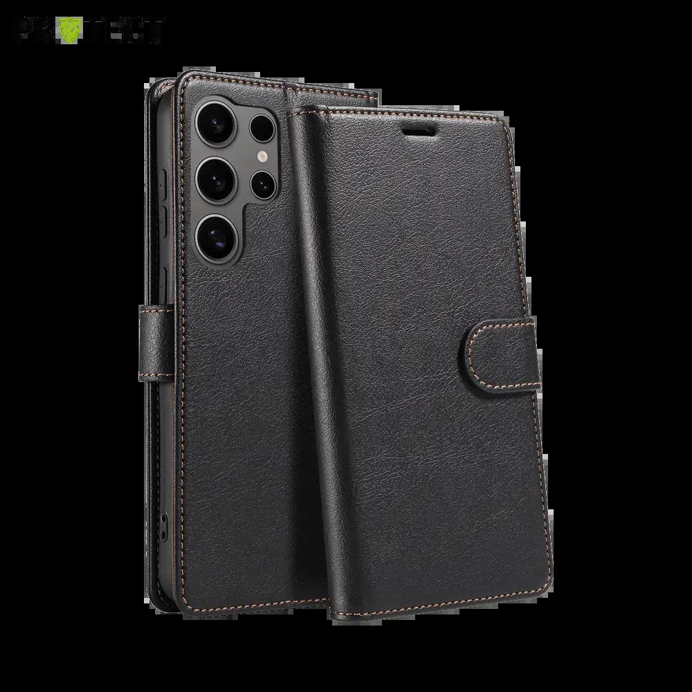 Housse folio anti-RFID Samsung Galaxy S25 Ultra – PROTECT IP011 Noir