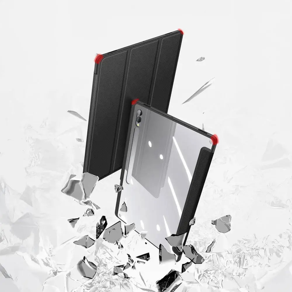 Housse folio Samsung Galaxy Tab S9 Ultra avec dos transparent & porte-stylet - Dux Ducis Toby Noir - Vue 2