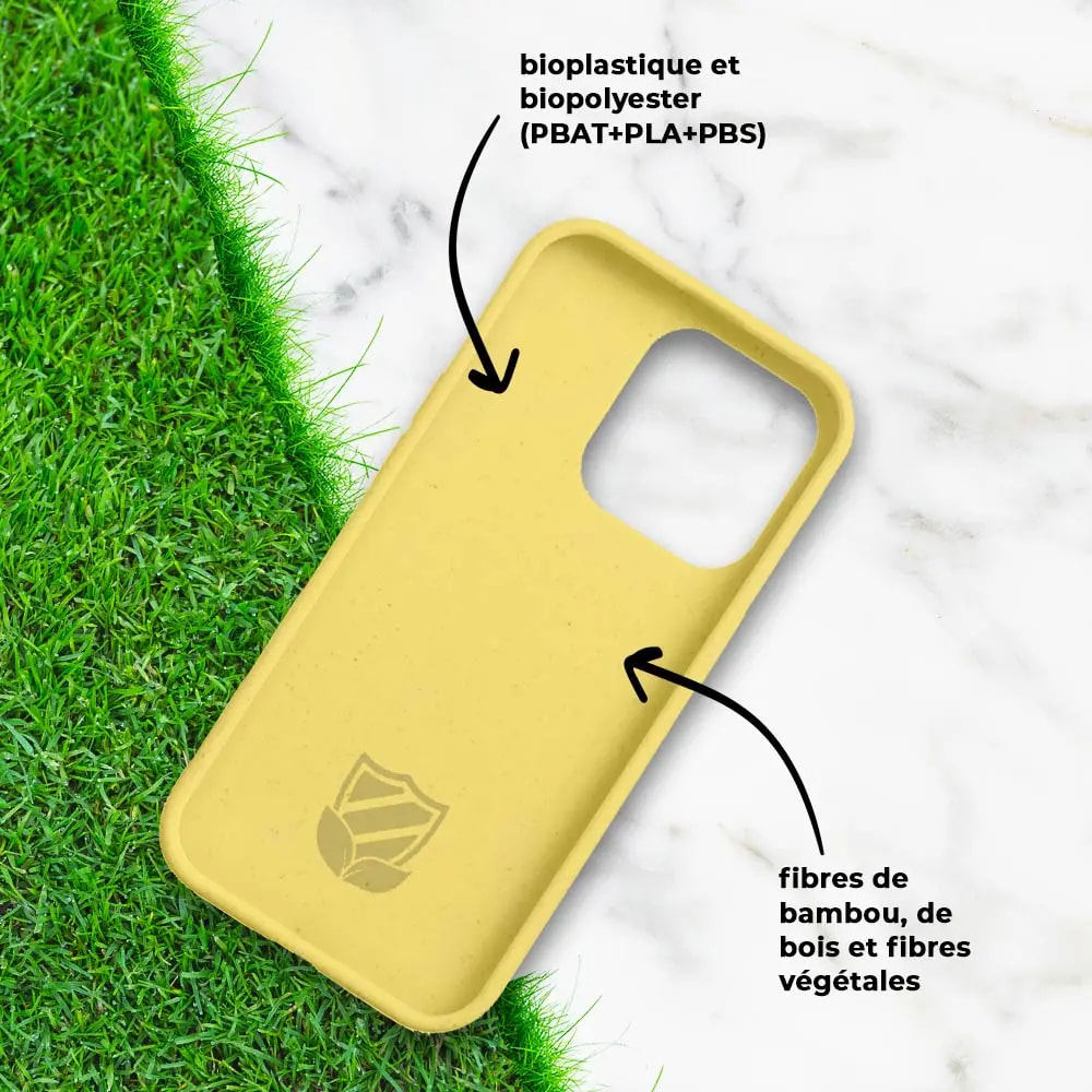 Coque bio iPhone 14 Pro Max - PROTECT Jaune - Vue 4