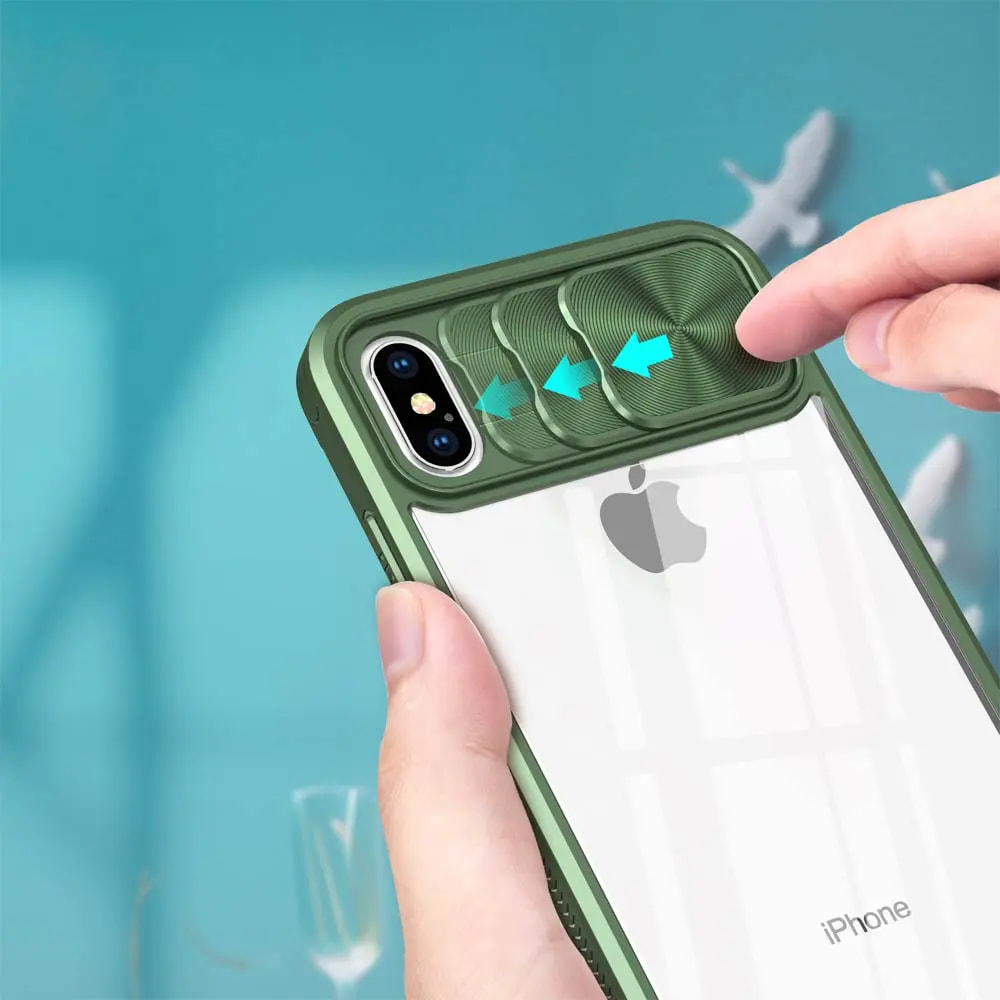 Coque iPhone XS Max avec cache caméra - PROTECT IE027 Vert Foncé - Vue 3