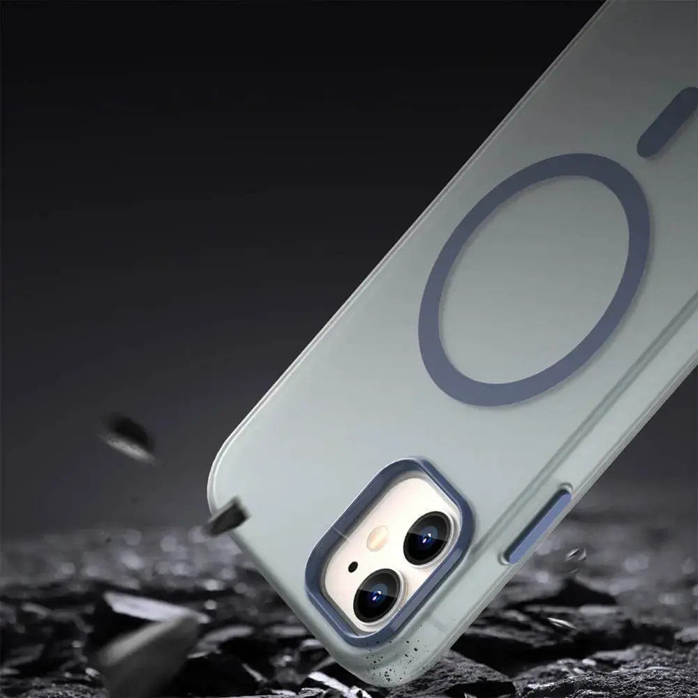 Coque MagSafe bi-matière iPhone 11 - PROTECT MF-006 Bleu Marine - Vue 4
