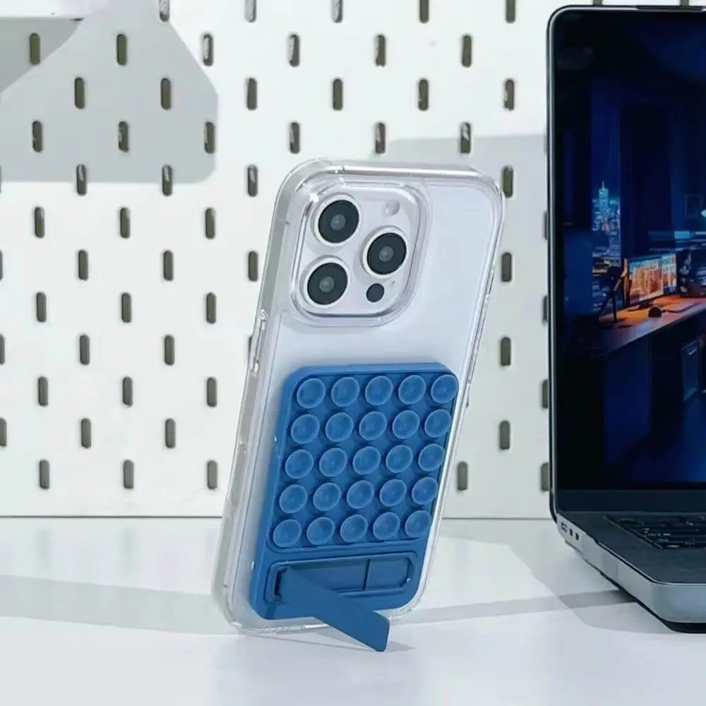 Support smartphone à ventouses silicone avec béquille intégrée - Violet - Vue 2