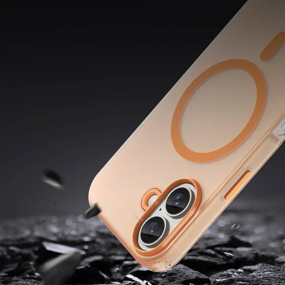 Coque MagSafe bi-matière iPhone 16 Plus - PROTECT MF-006 Orange - Vue 4