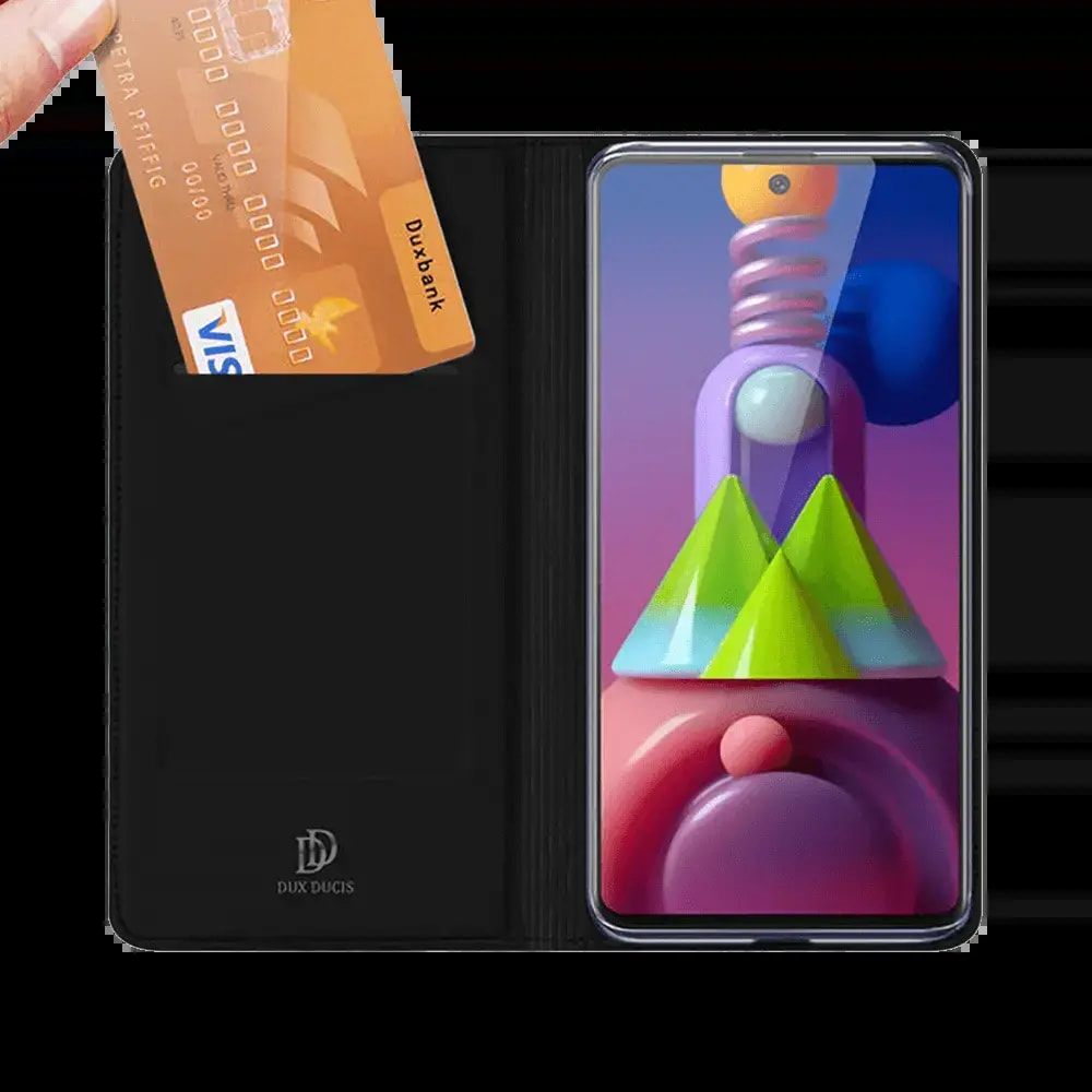 Housse folio Samsung Galaxy M51 porte-carte - Dux Ducis Skin Pro Noir - Vue 2