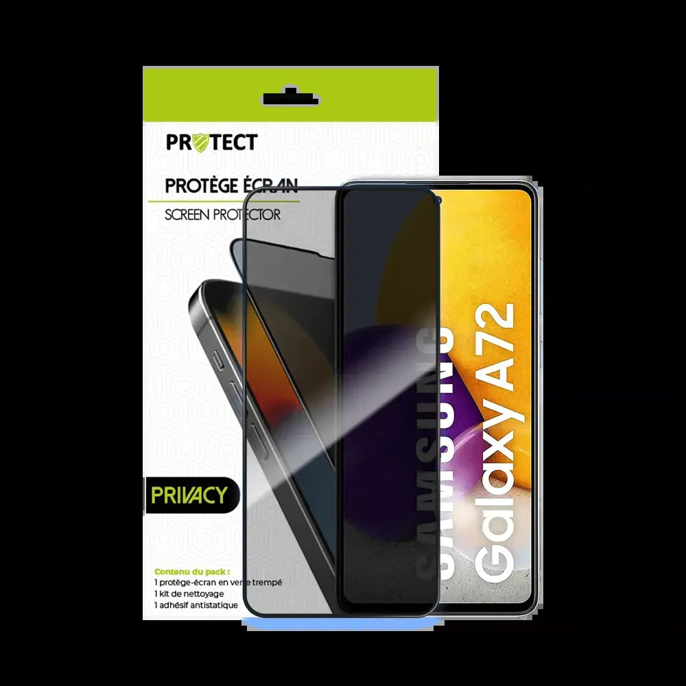Verre trempé anti-espions Samsung Galaxy A72 4G / A72 5G protection écran 9H - PROTECT Transparent - Vue 2