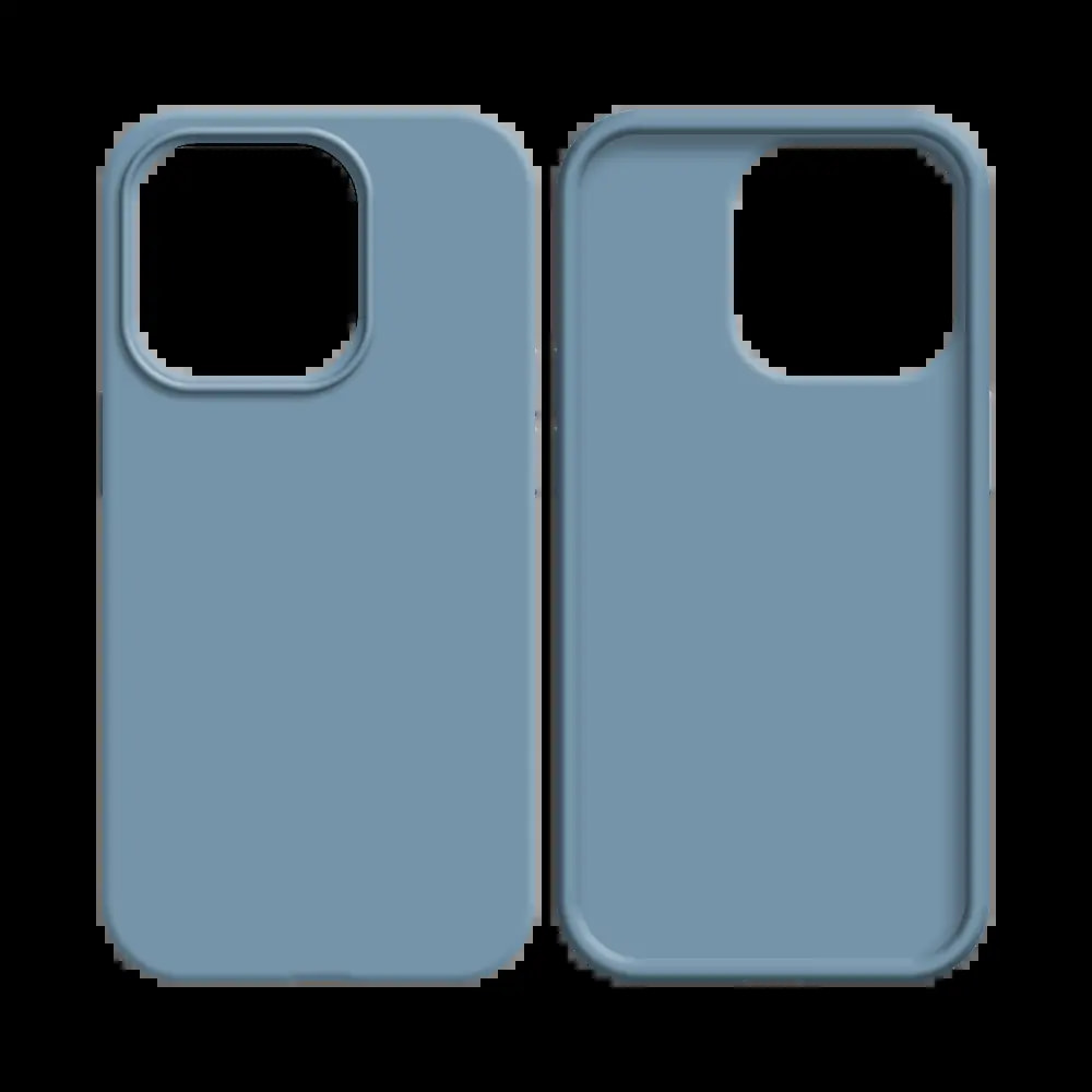 Coque silicone iPhone 13 - Bleu Acier - Vue 2