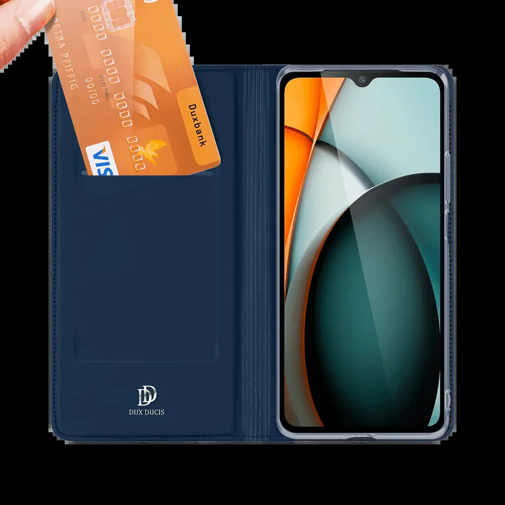 Housse folio Xiaomi Redmi A3 porte-carte - Dux Ducis Skin Pro Noir - Vue 2