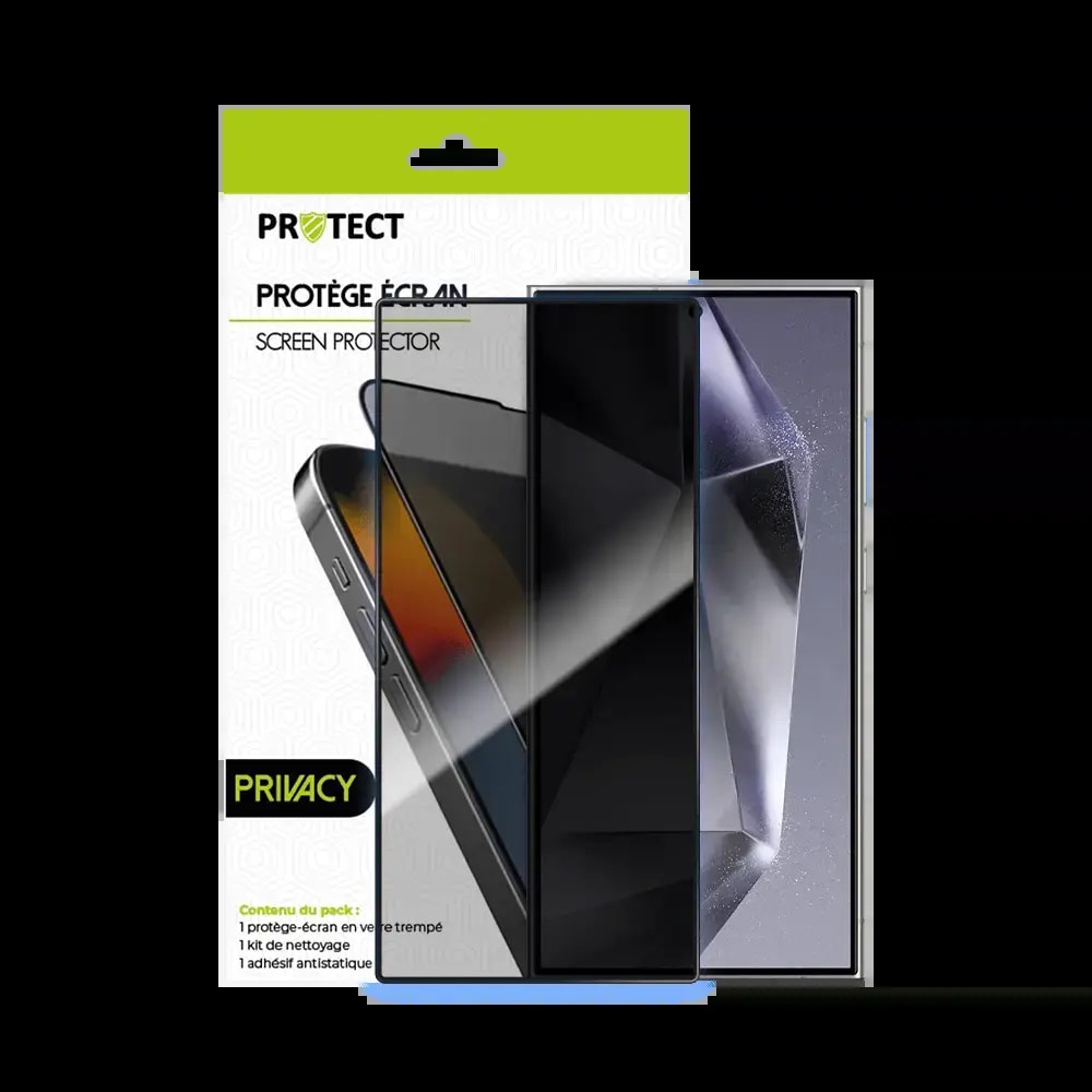 Verre trempé anti-espions Samsung Galaxy S24 Ultra 5G protection écran 9H - PROTECT Transparent - Vue 2