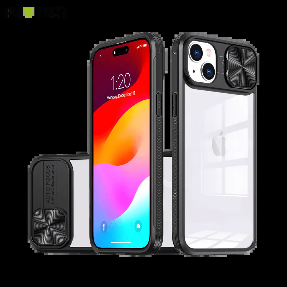 Coque iPhone 15 avec cache caméra - PROTECT IE027 Noir