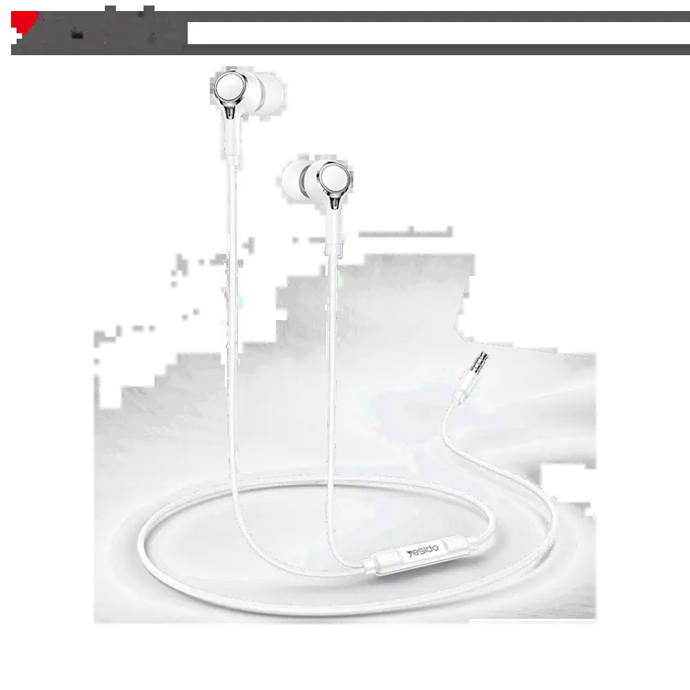 Écouteurs filaires jack 3.5mm universels avec micro - Yesido YH53 Blanc