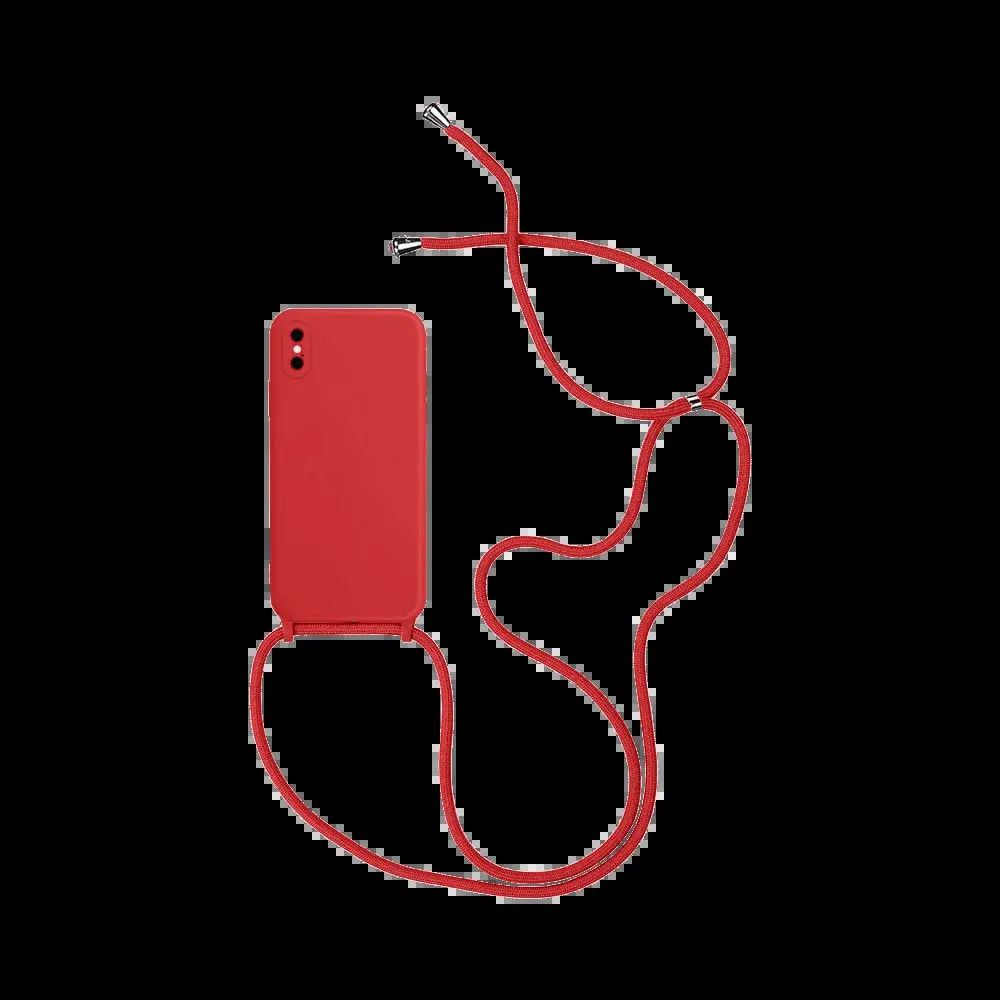 Coque avec cordon réglable silicone iPhone XS Max - Rouge