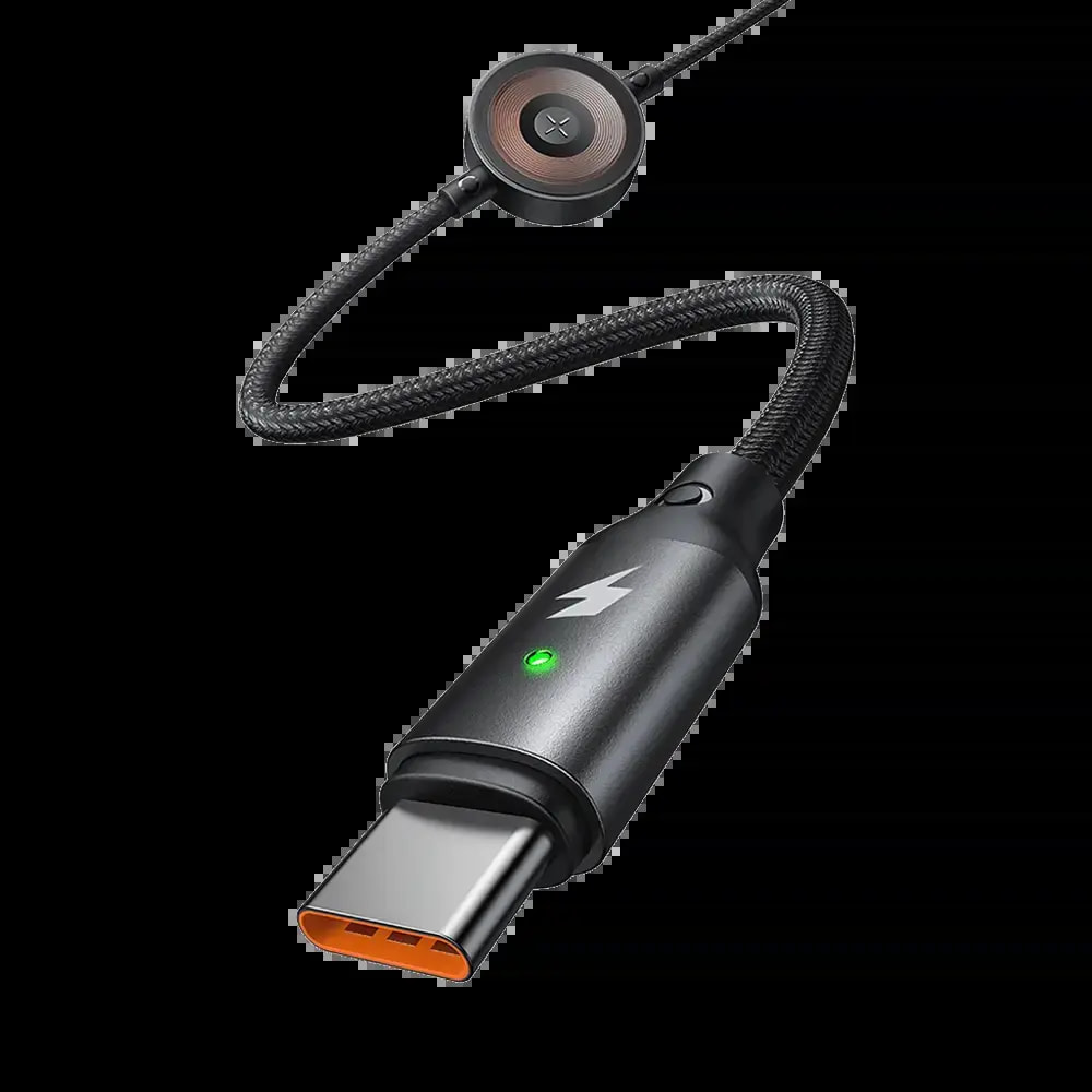 Câble 2-en-1 smartphone et Apple Watch Mcdodo USB-C vers USB-C (60W + 2.5W) - Noir - Vue 2