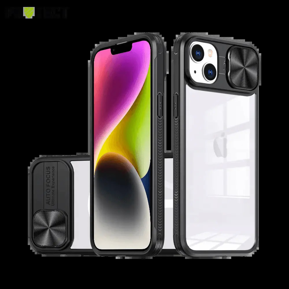 Coque iPhone 13 / 14 / 16e / 17e avec cache caméra - PROTECT IE027 Noir