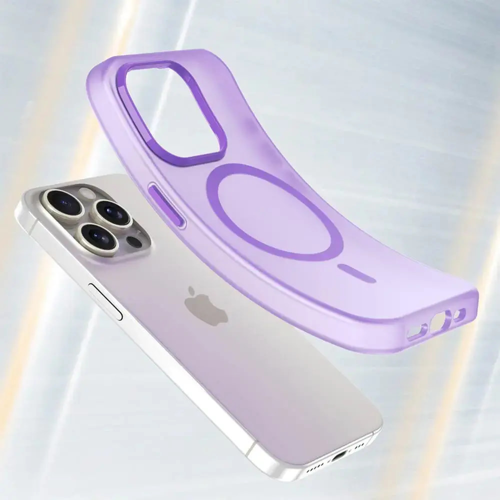 Coque MagSafe bi-matière iPhone 16 Pro - PROTECT MF-006 Violet Foncé  - Vue 2