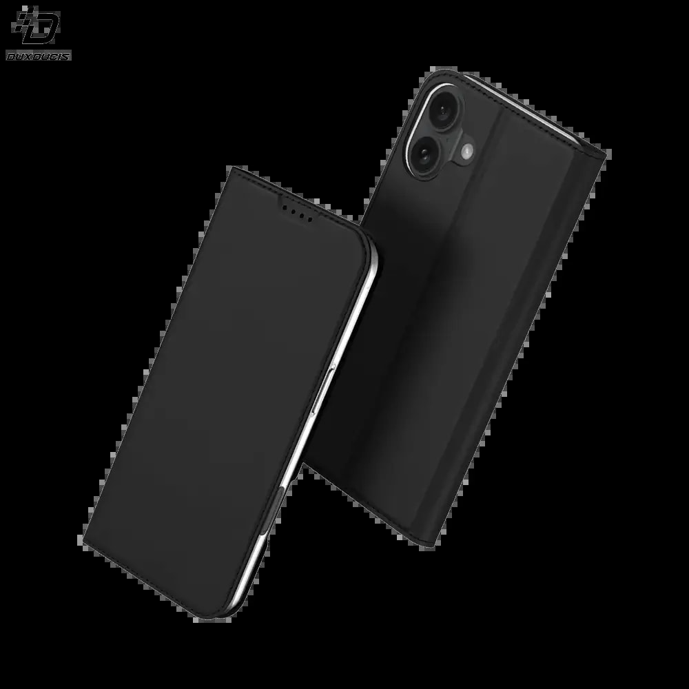 Housse folio iPhone 16 Plus porte-carte - Dux Ducis Skin Pro Noir