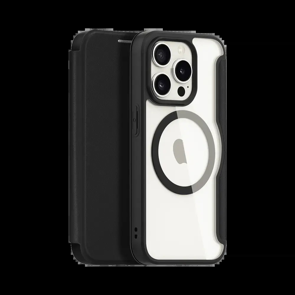 Housse folio MagSafe iPhone 15 Pro – Dux Ducis Skin X Pro Noir - Vue 2