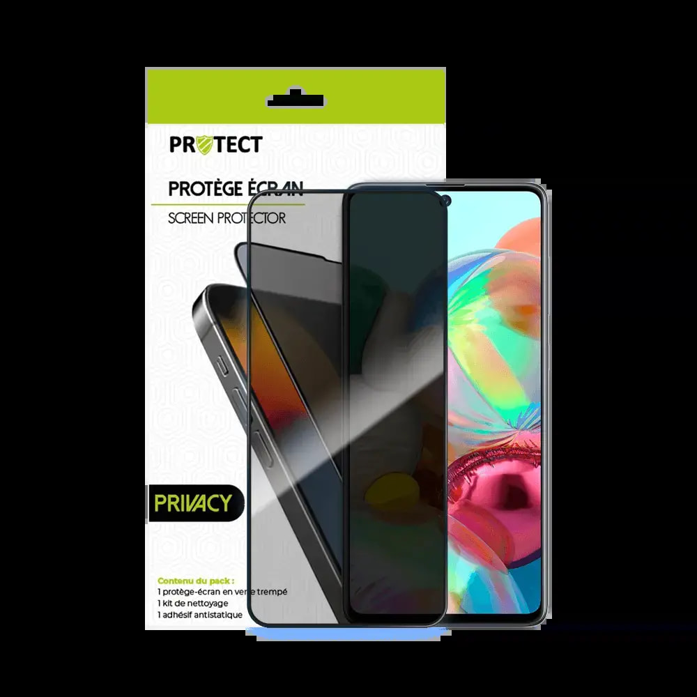 Verre trempé anti-espions Samsung Galaxy A71 / A71 5G / A73 5G protection écran 9H - PROTECT Transparent - Vue 2
