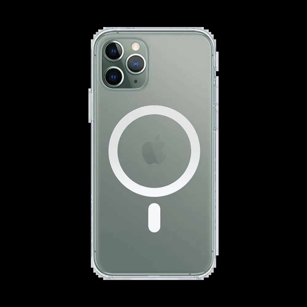 Coque MagSafe silicone transparente iPhone 11 Pro - Vue 2