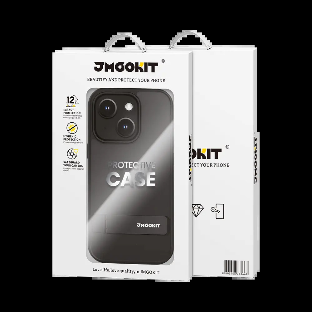 Coque de protection iPhone 14 Plus béquille intégrée - JMGOKIT Metal Bracket Noir - Vue 3