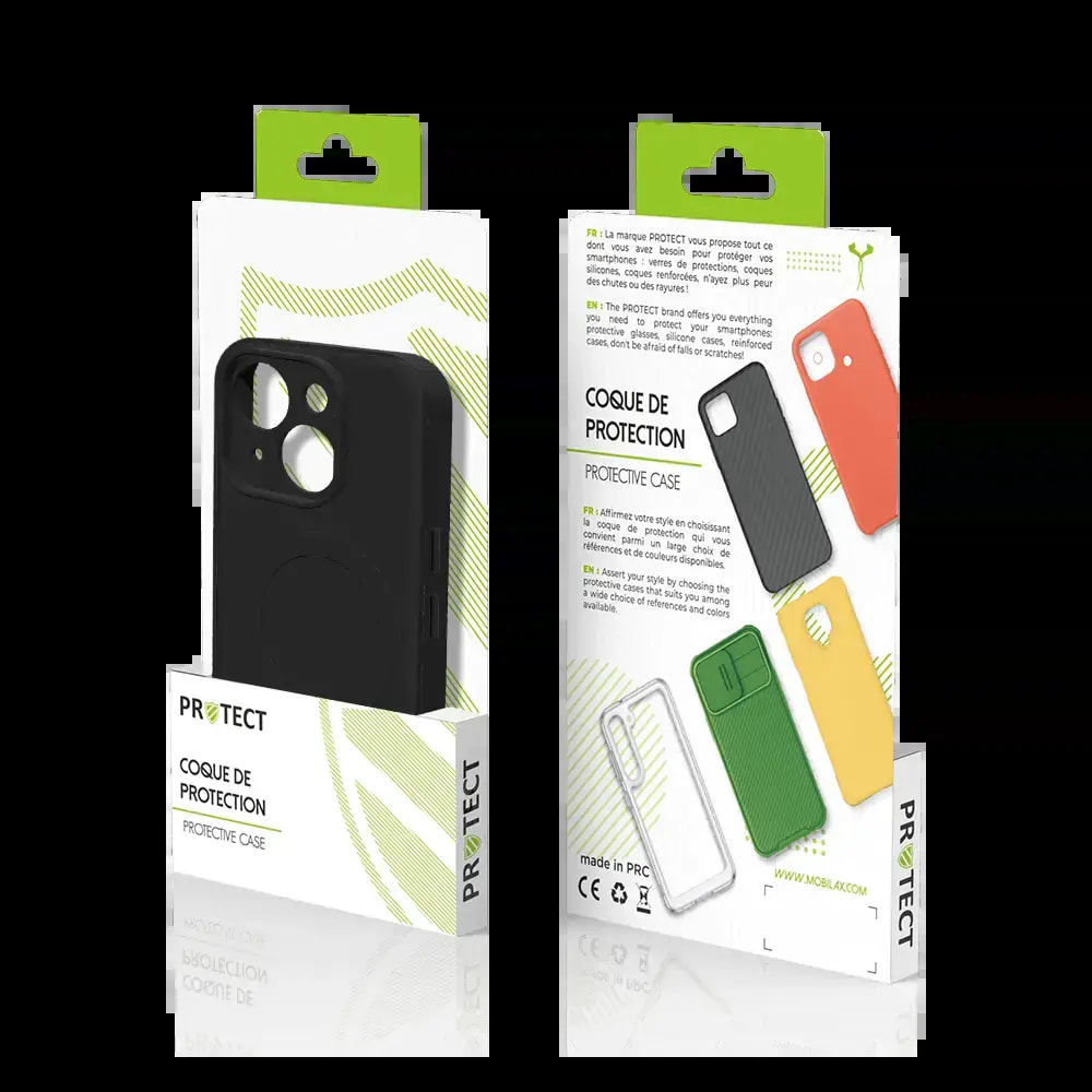 Coque MagSafe iPhone 14 Plus antichoc et intérieur flanelle - PROTECT IZ001 Noir - Vue 3