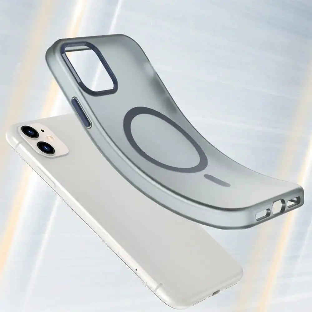Coque MagSafe bi-matière iPhone 11 - PROTECT MF-006 Bleu Marine - Vue 2