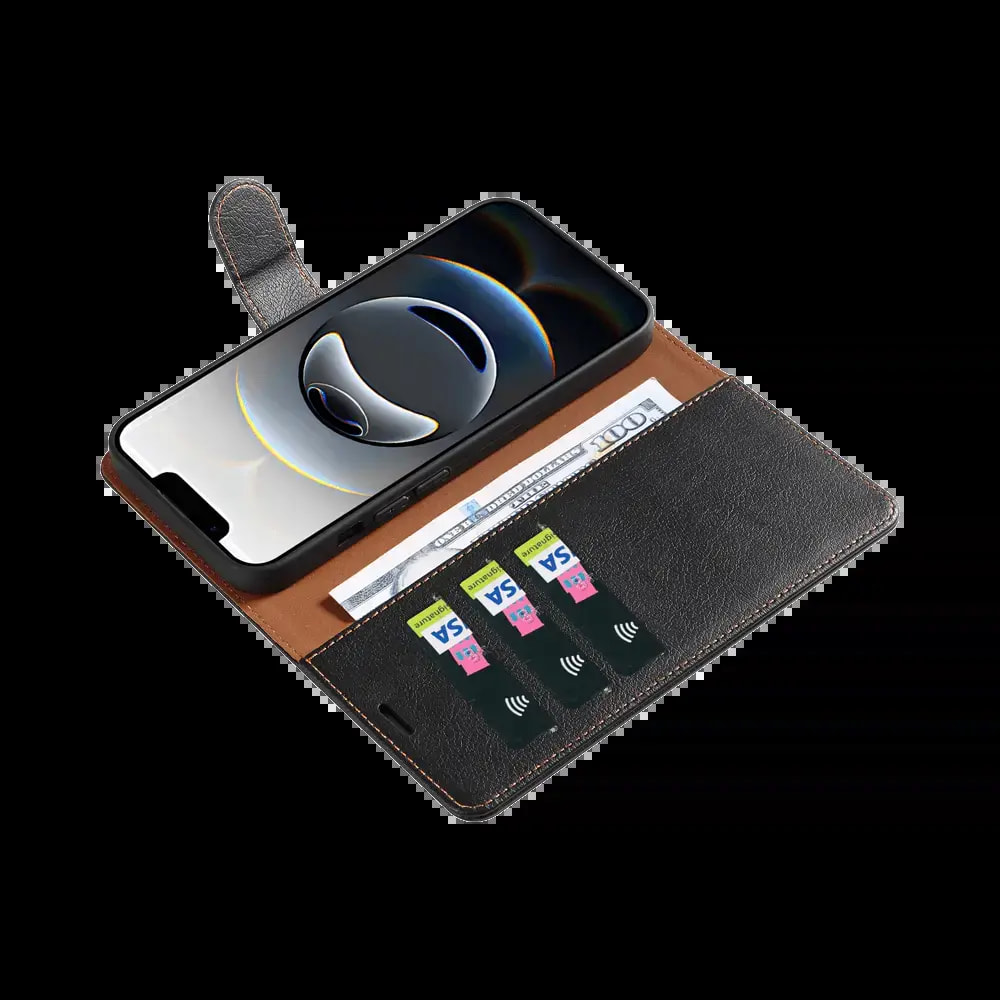 Housse folio anti-RFID iPhone 16e / 17e - PROTECT IP011 Noir - Vue 3