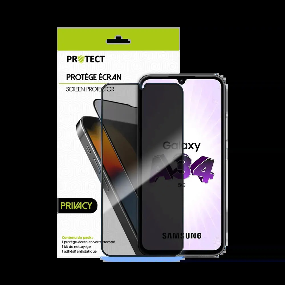 Verre trempé anti-espions Samsung Galaxy A34 5G protection écran 9H - PROTECT Transparent - Vue 2