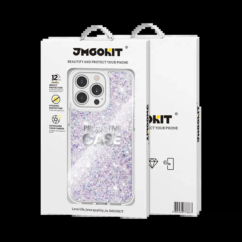 Coque paillettes iPhone 16 Pro Twinkle JMGOKIT - Argent - Vue 3
