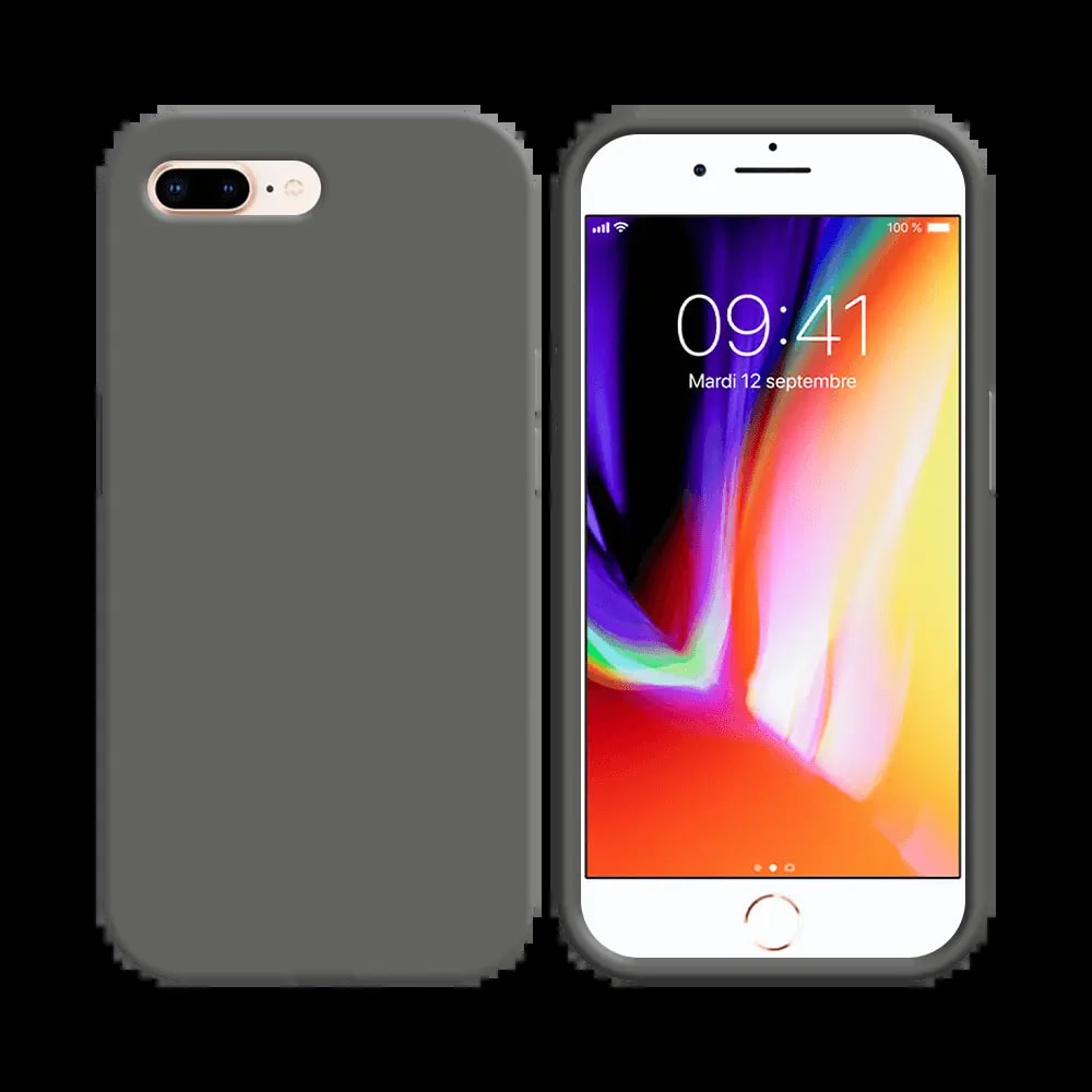 Coque silicone iPhone 7 Plus / 8 Plus - Gris Foncé